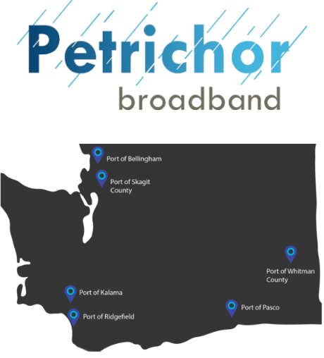 Members of Petrichor Broadband are seen in this map of Washington State. 